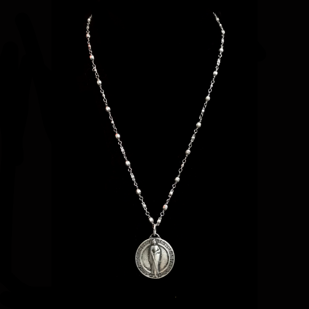 Joan of Arc the Liberator Medal Necklace - Sterling Silver