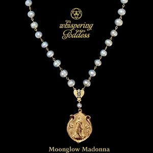 Moonglow Art Nouveau Madonna - Silver Freshwater Pearls