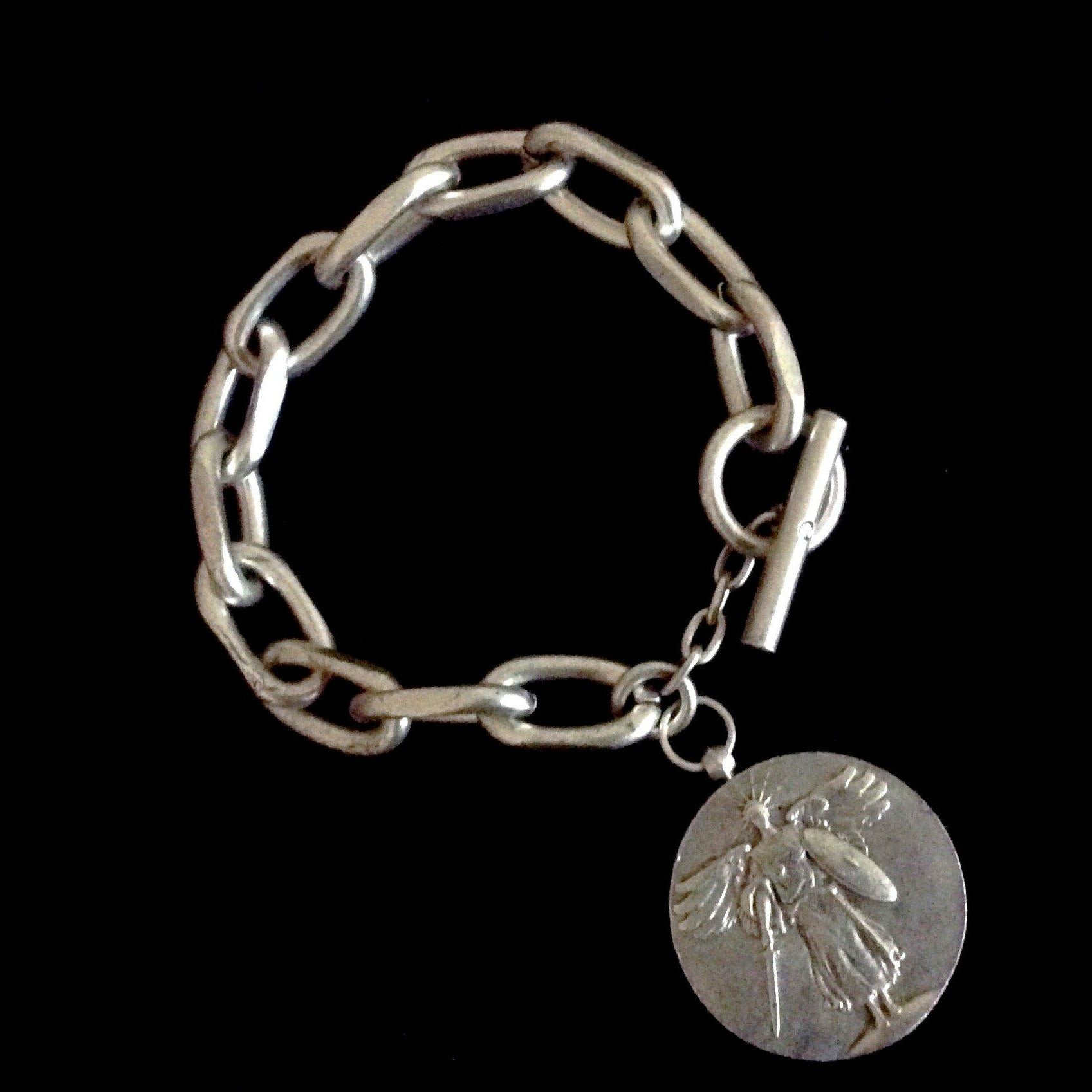 Silver Coin St. Christopher Bracelet