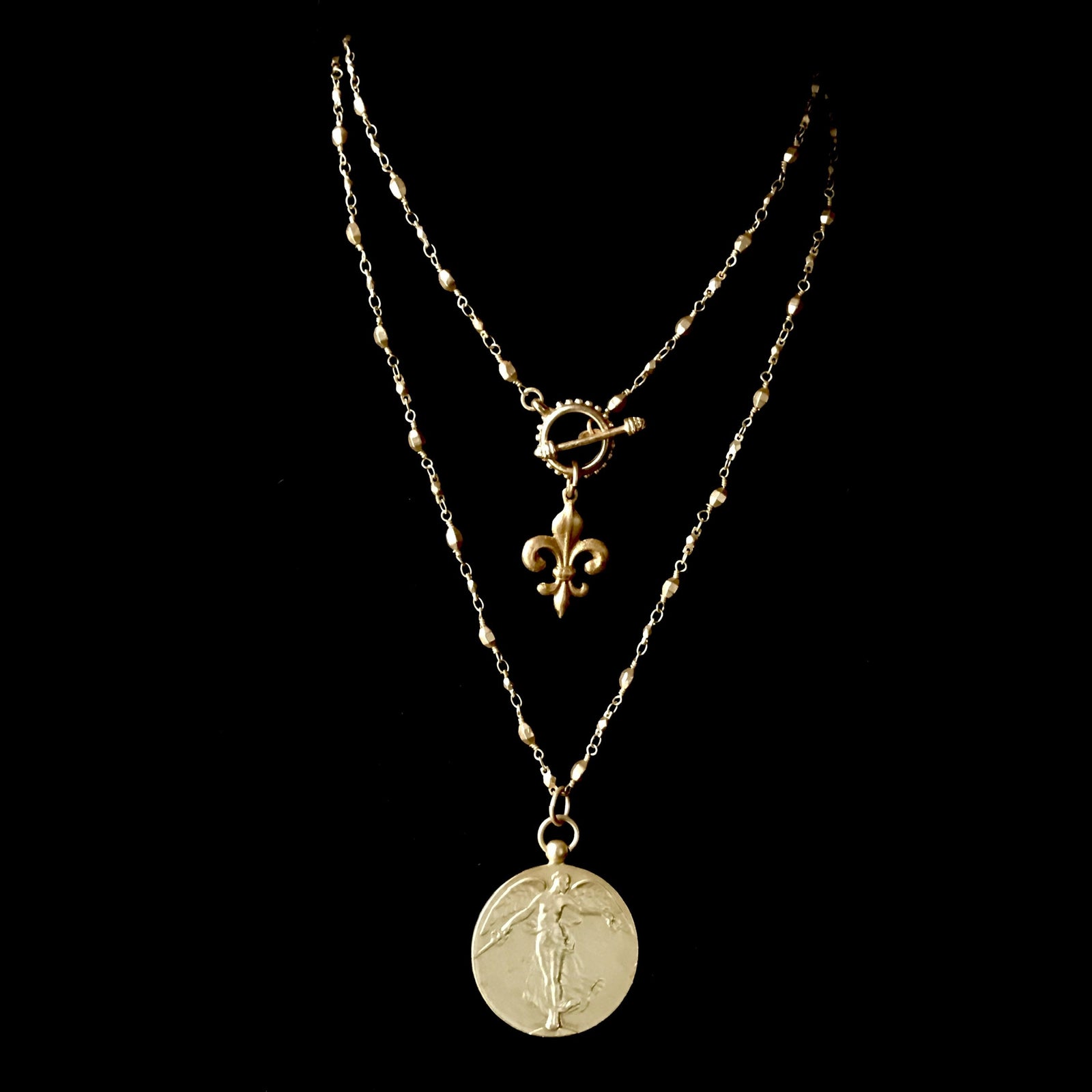 The Gilly Peace Angel Chain Necklace  by Whispering Goddess - Gold