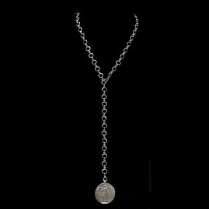 Saint Michael Eternity Link Chain Necklace Silver