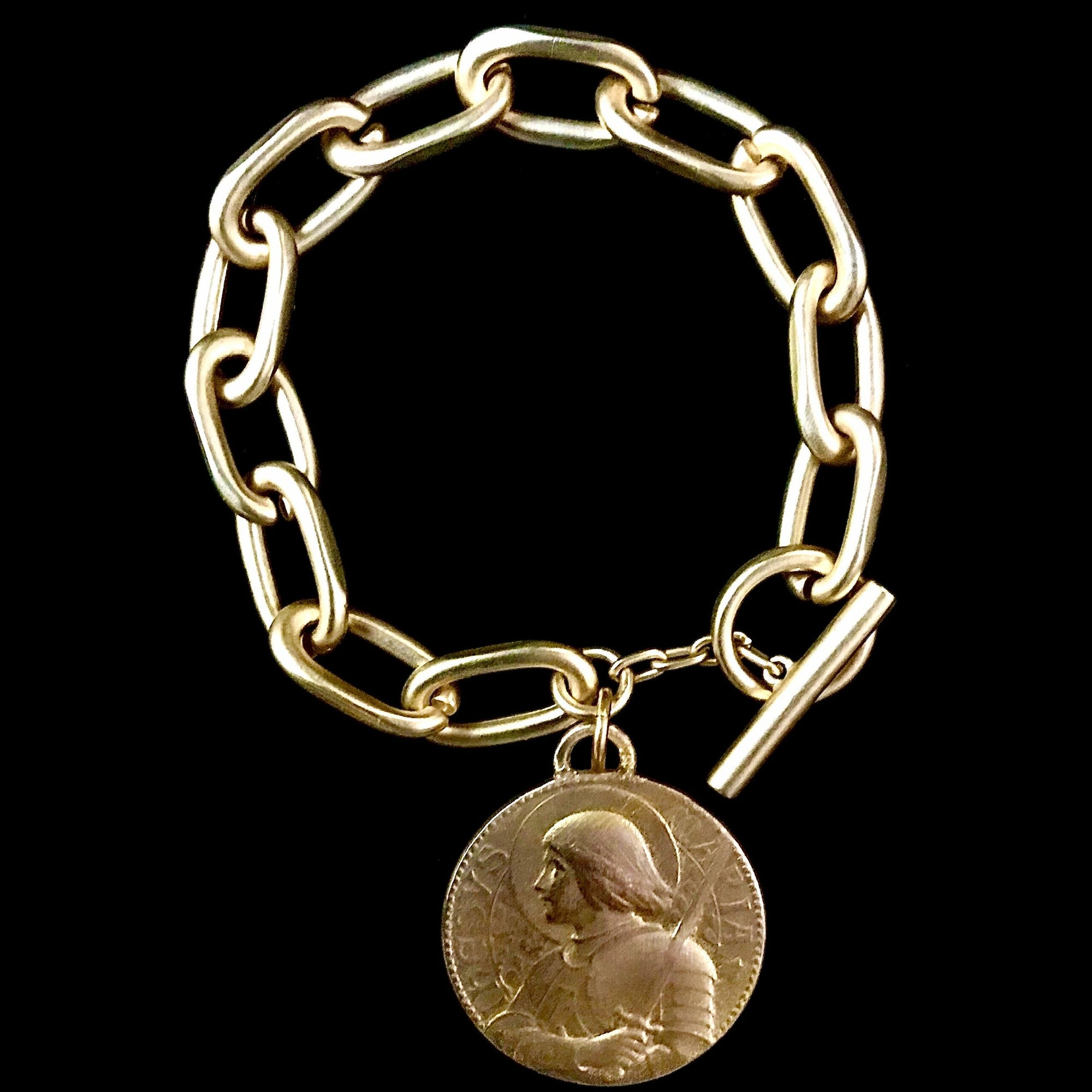 Joan of Arc Victory Link Bracelet by Whispering Goddess - Gold