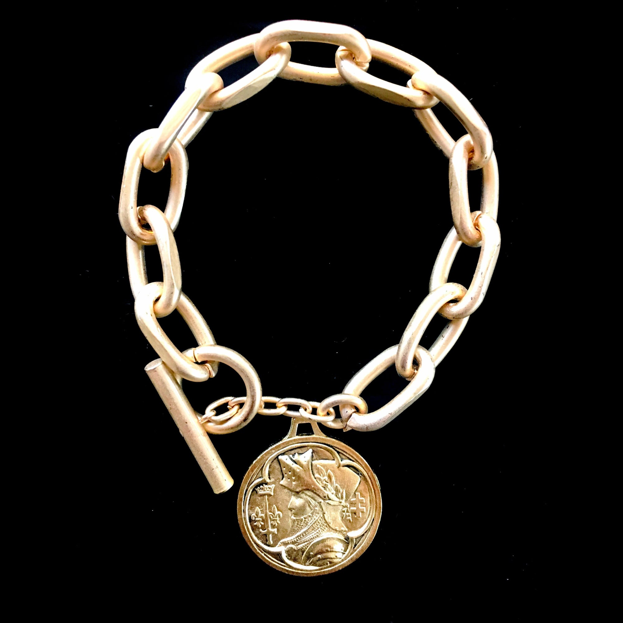 Saint Joan of Arc  Destiny Link  Bracelet by Whispering Goddess - Gold