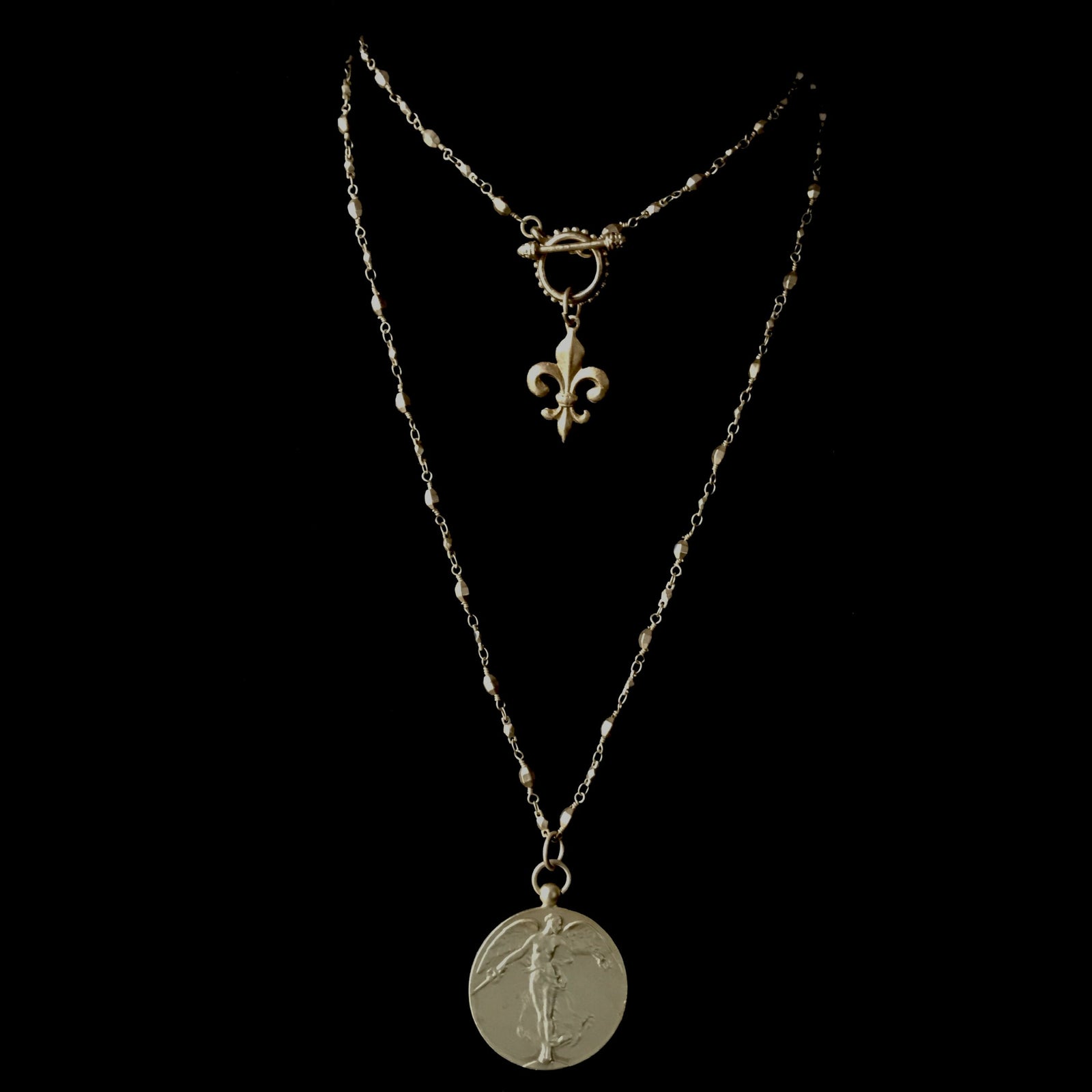 The Gilly Peace Angel Chain Necklace  by Whispering Goddess - Gold