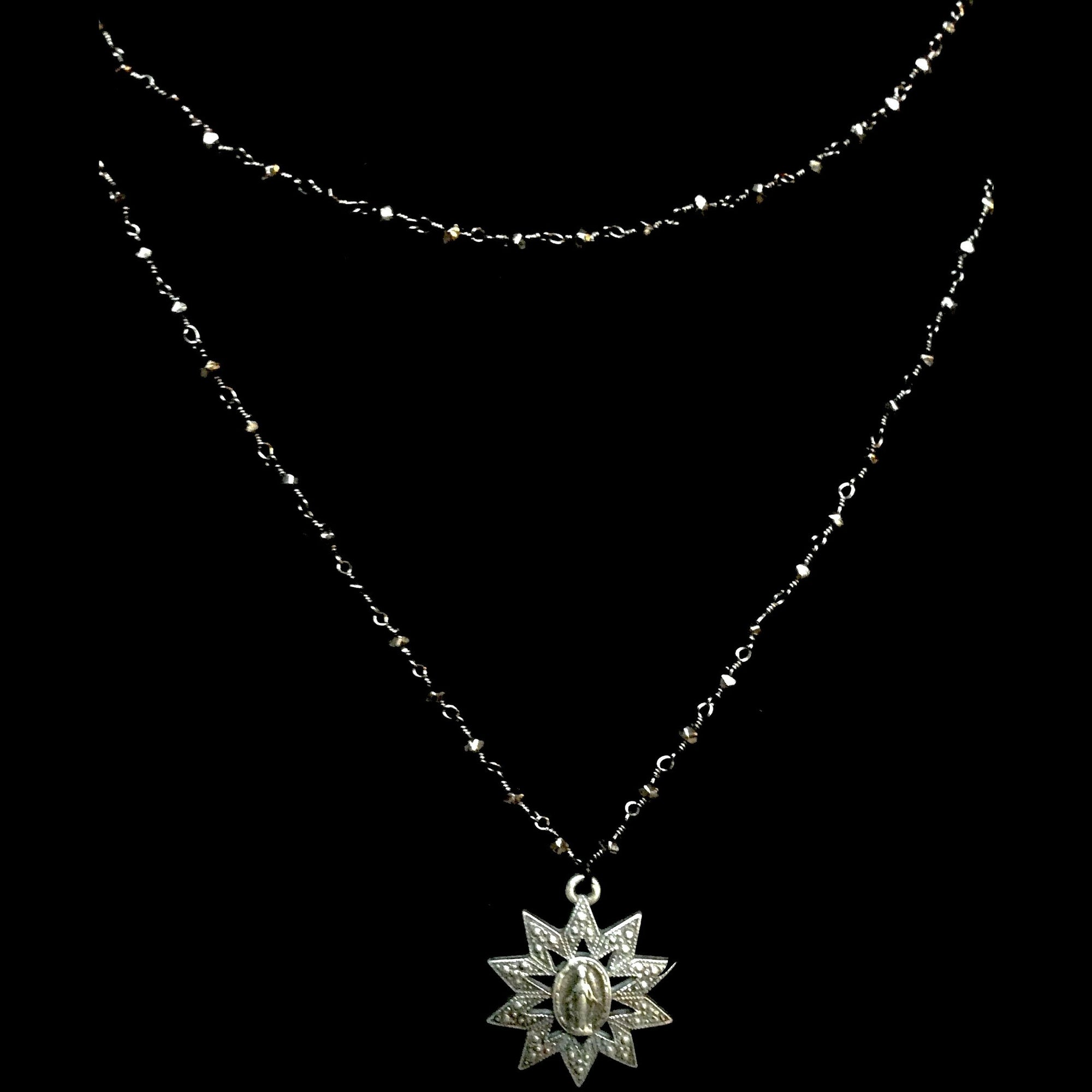 Forgotten Graces "Miraculous Rays" Double Strand Black Spinel Necklace
