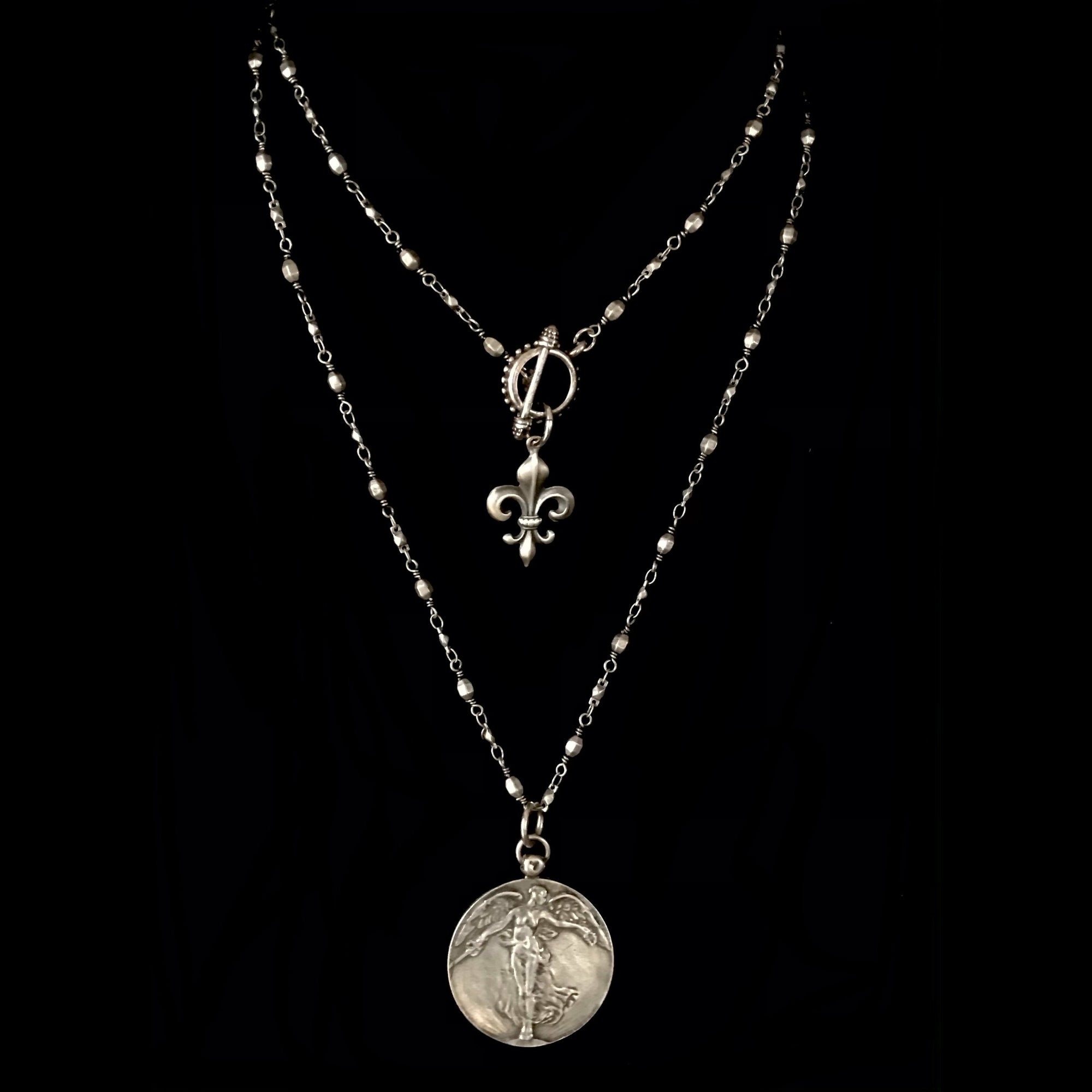 The Gilly Peace Angel Chain Necklace  by Whispering Goddess - Silver