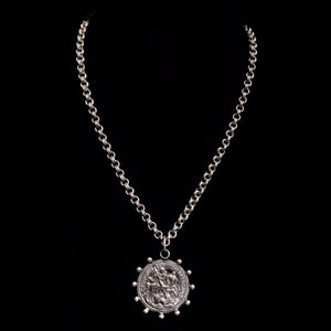 Saint George Double Cable Necklace  - Sterling Silver