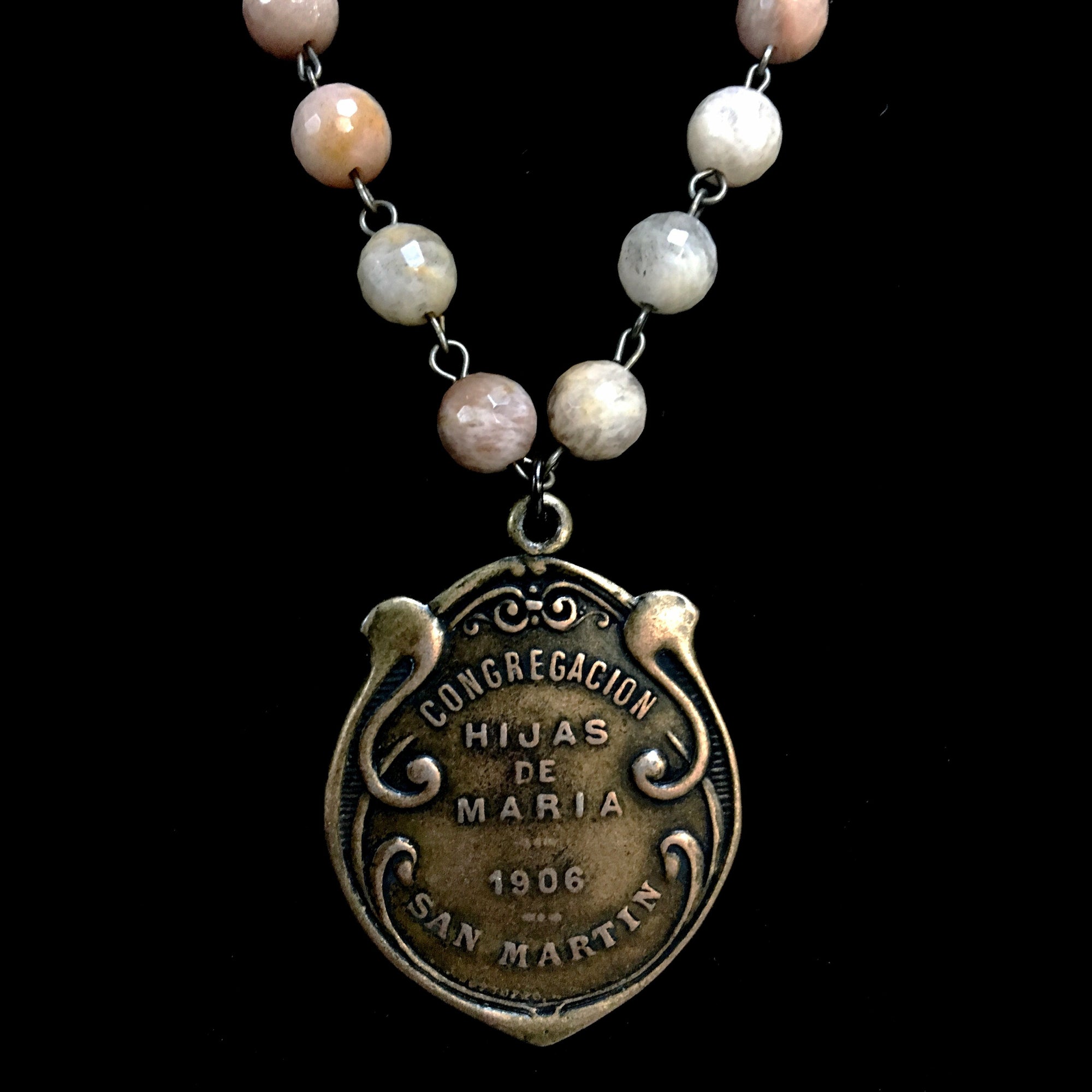 One of a Kind Moonstone Dream Madonna Necklace by Whispering Goddess