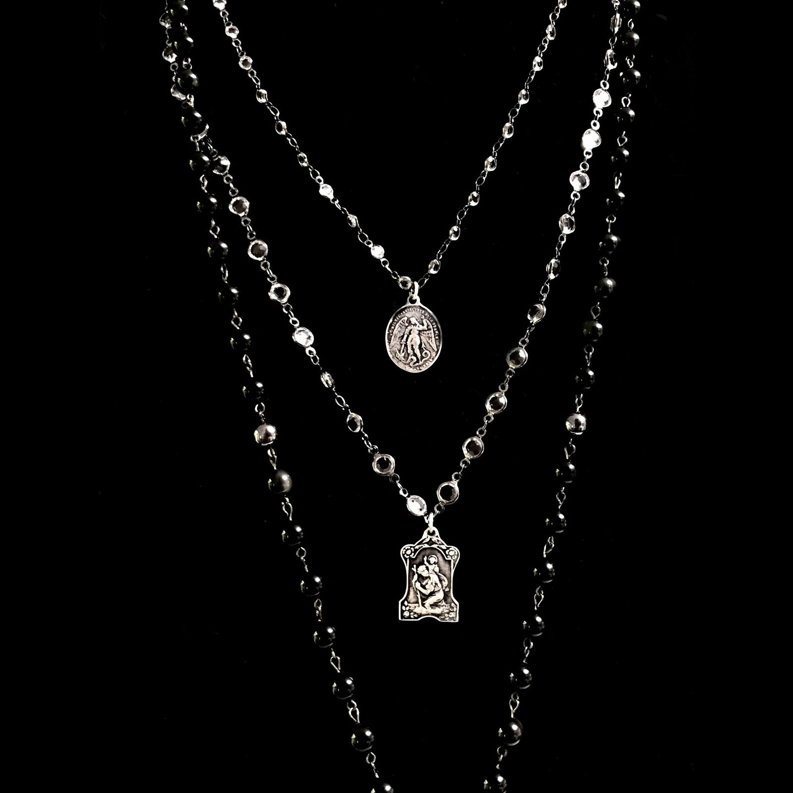 Seat of Wisdom Memento Necklace in Rainbow Obsidian by Whispering Goddess