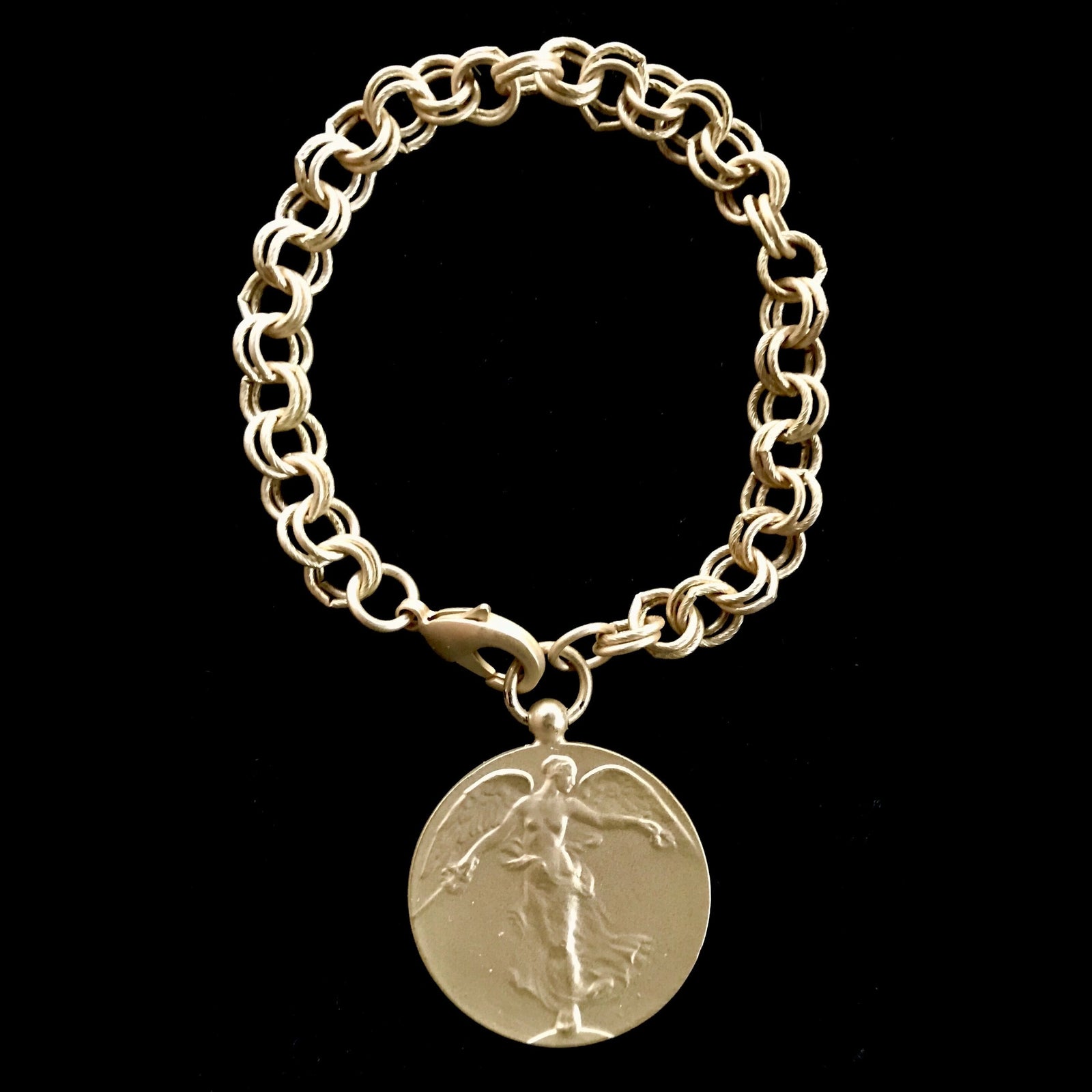 Peace Angel Double Cable Bracelet by Whispering Goddess - Gold