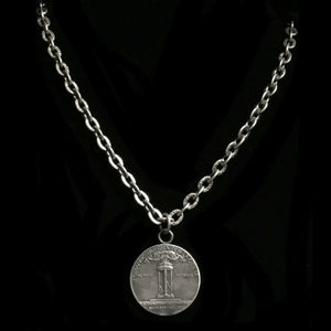Victoria the Peace Angel Etched Cable Link Chain Necklace by Whispering Goddess