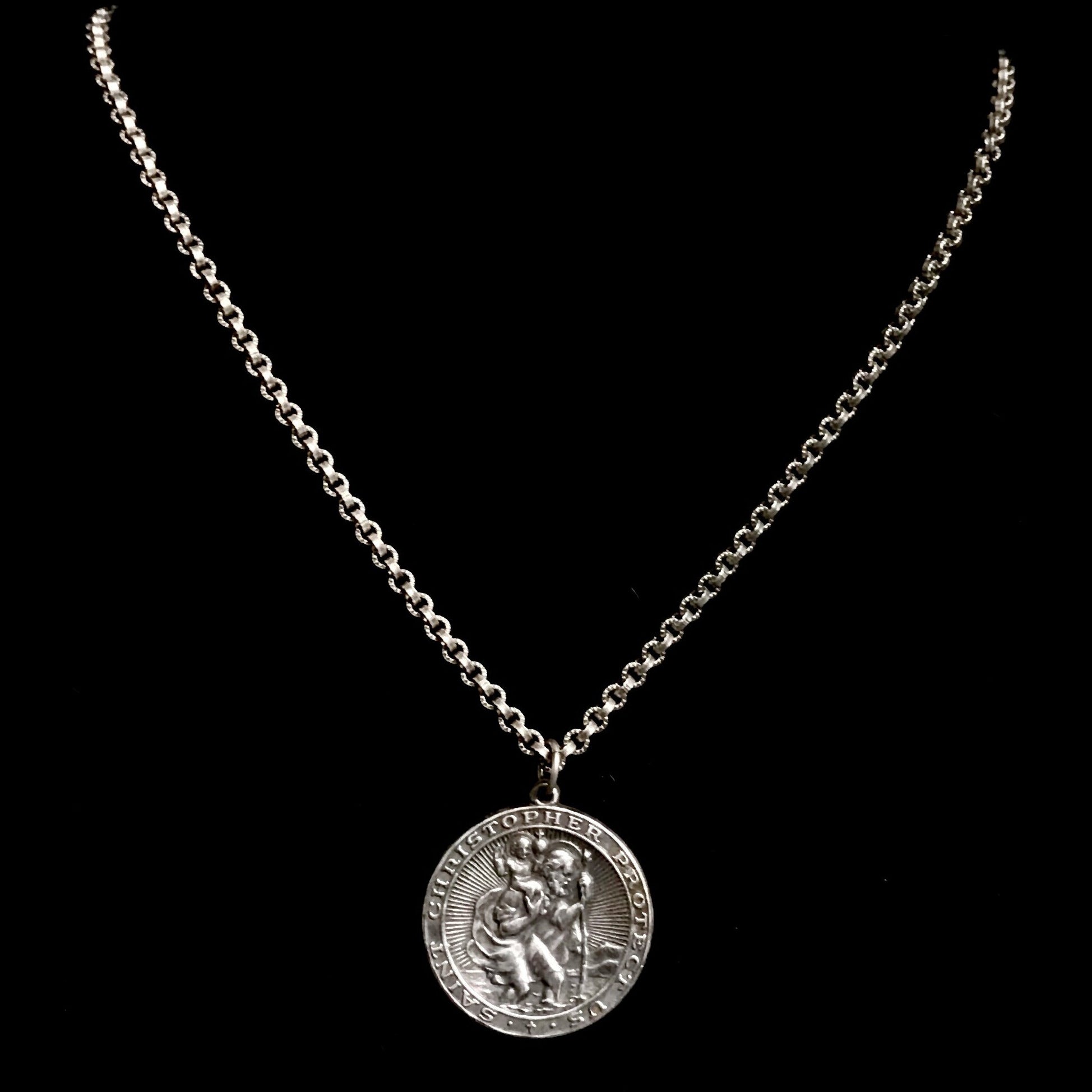 Silver St Christopher Multi Chain Necklace – SergeDeNimes US