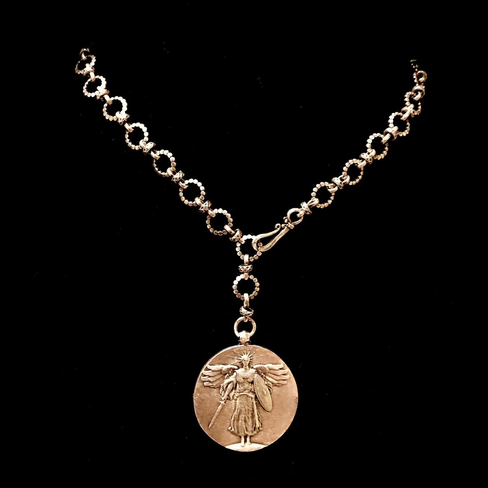 Saint Michael  Eternity Link Chain Necklace Gold