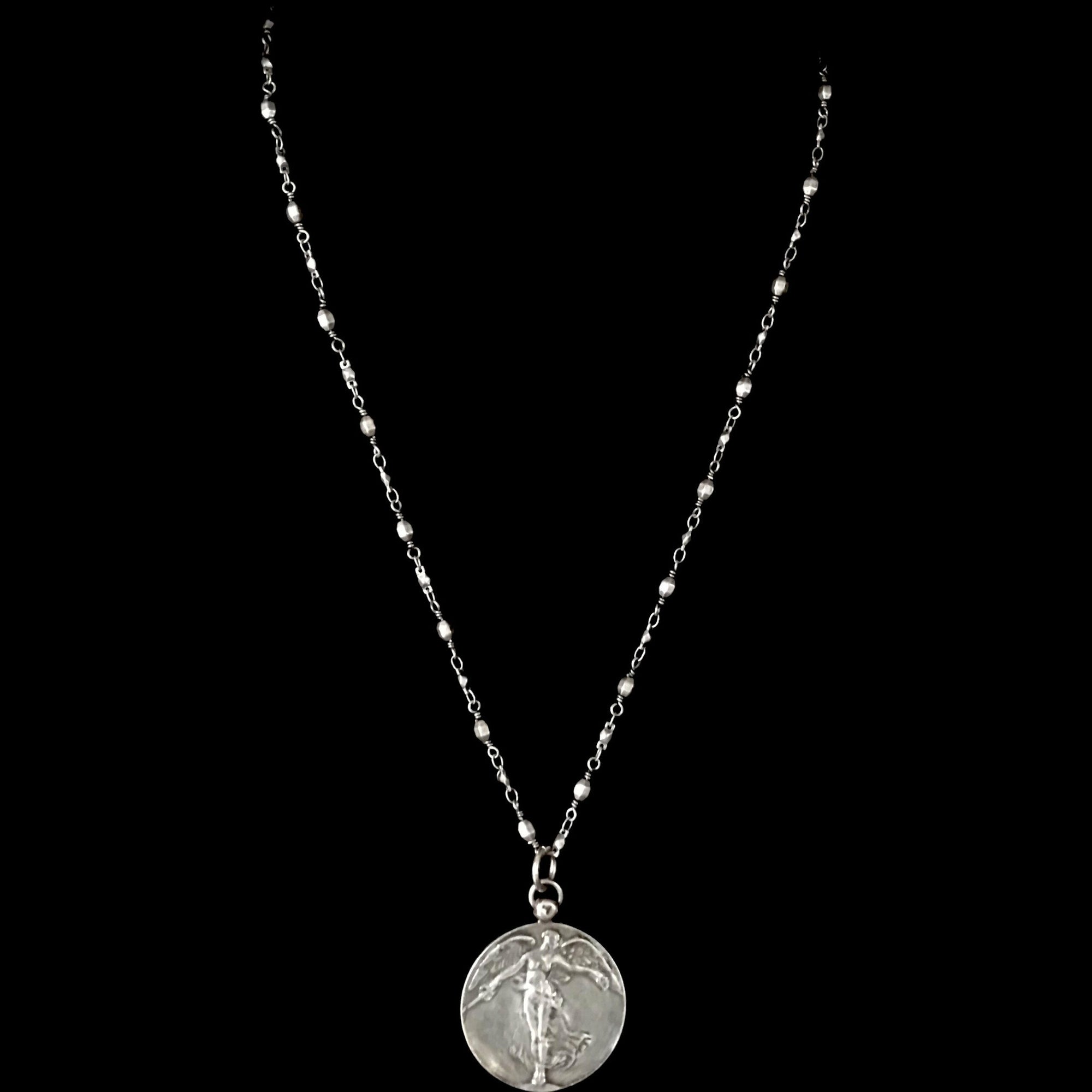 The Gilly Peace Angel Chain Necklace  by Whispering Goddess - Silver