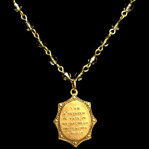 Forgotten Graces Saint Christopher Medal in Back Diamond and Gold Necklace