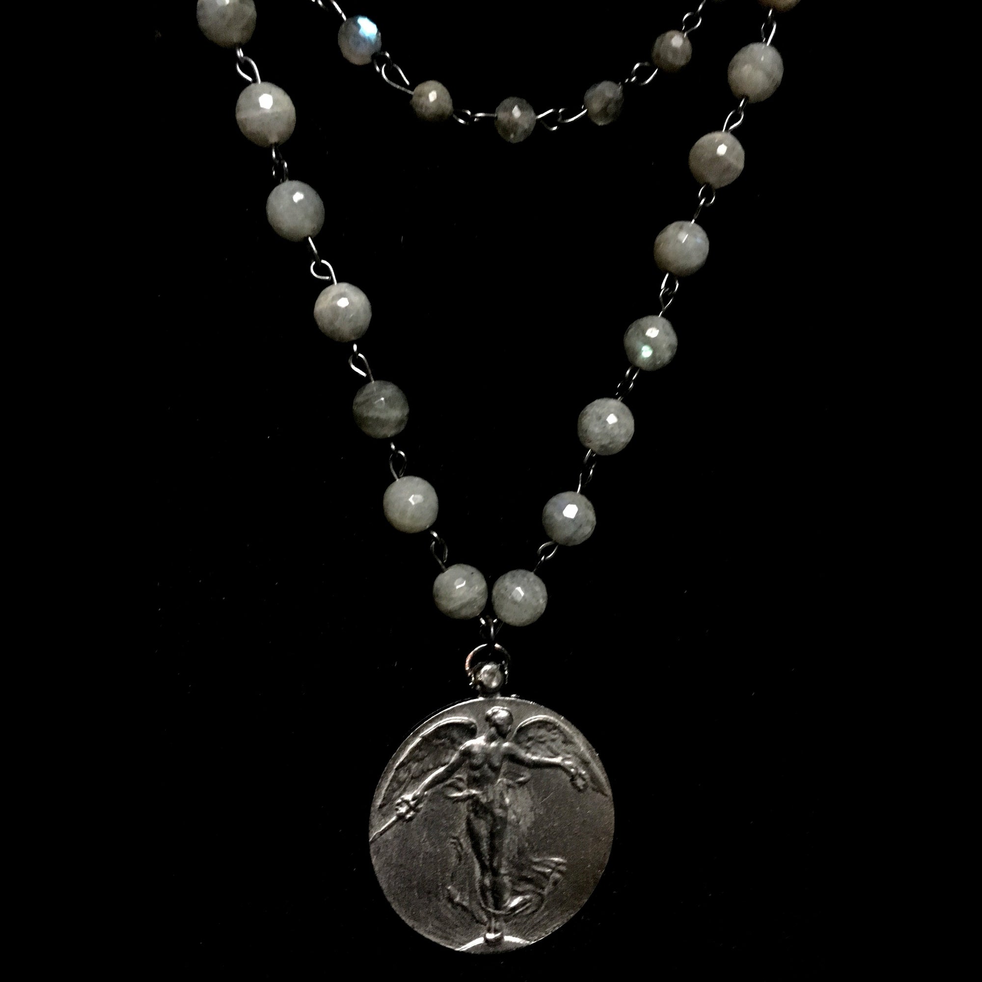 Limited Edition Northern Lights Peace Angel Medallion Necklace by Whispering Goddess