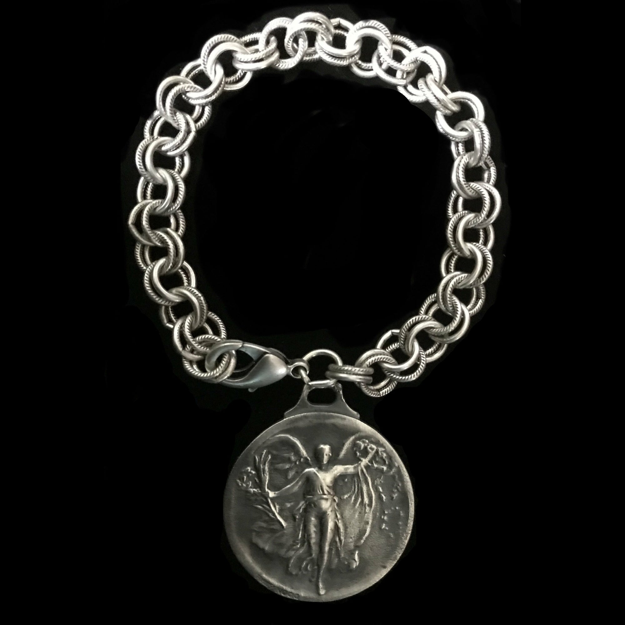 Nike's Flight  Double Cable Bracelet by Whispering Goddess - Sterling Silver