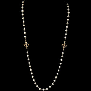 Fleur de Lis Wrap Freshwater Pearl & Gold Necklace / Bracelet by Whisp -  Whispering Cowgirl