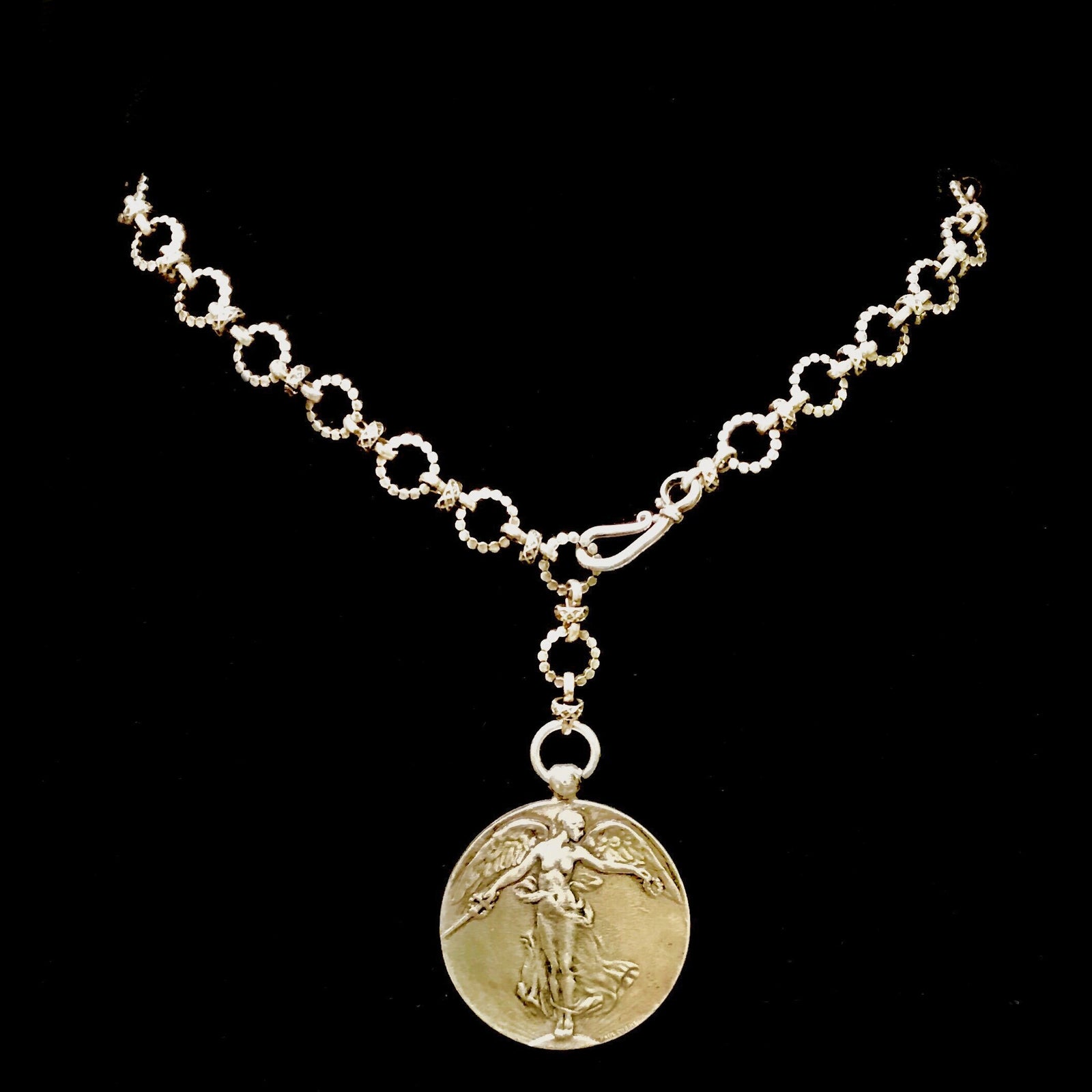 Peace Angel Eternity Link Chain Necklace Gold