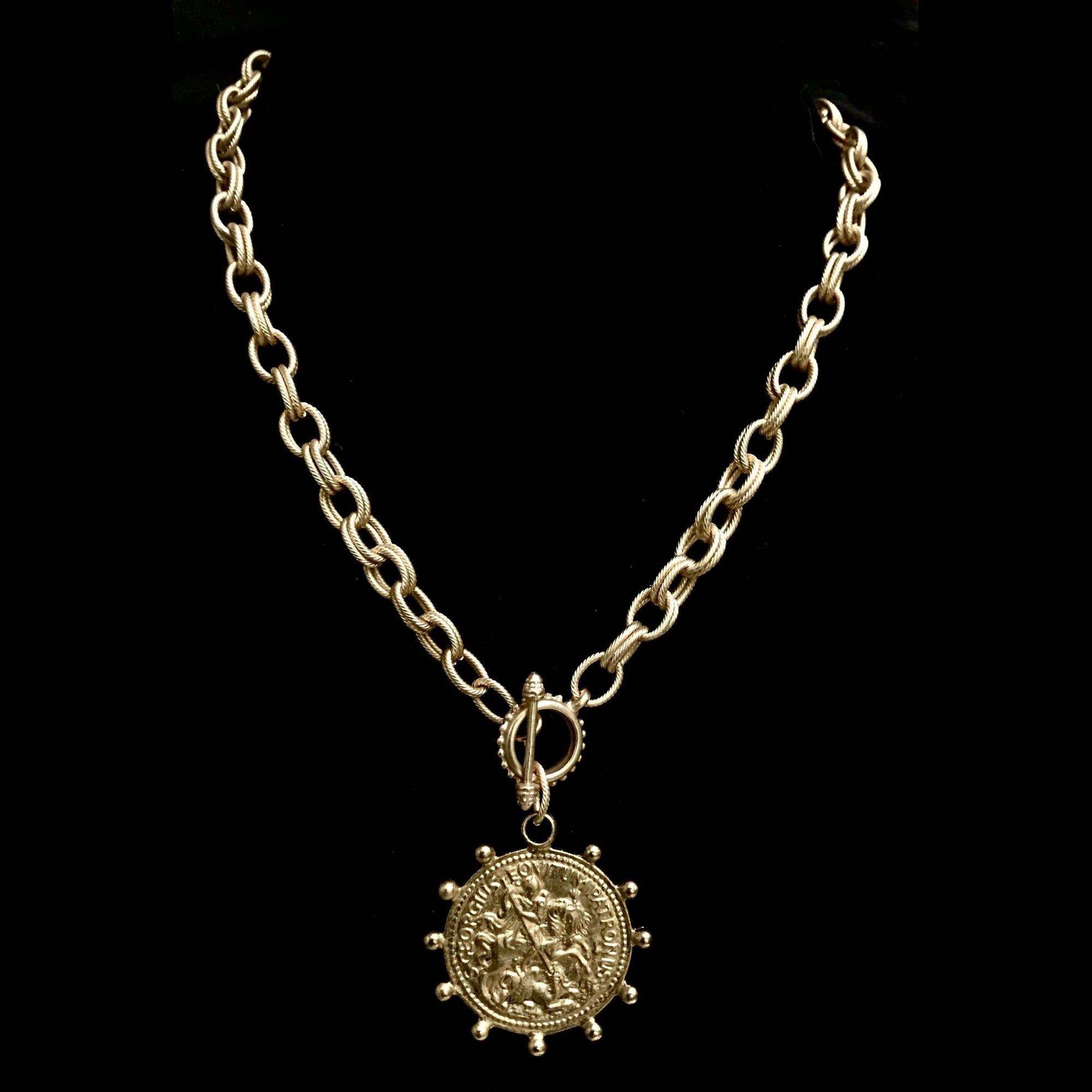 Saint George Cable Necklace  by Whispering Goddess - Gold