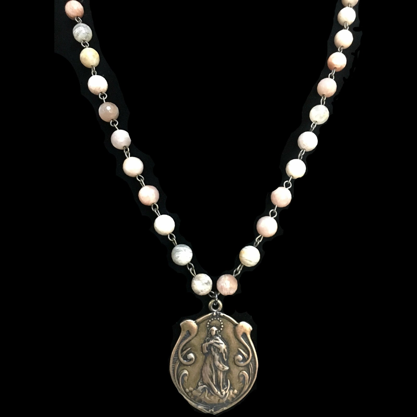 One of a Kind Moonstone Dream Madonna Necklace by Whispering Goddess