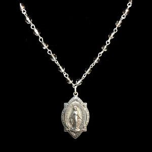 Forgotten Graces Miraculous Medal in Black Diamond and Silver