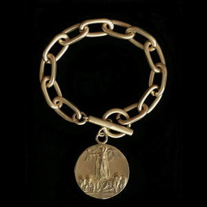 Victoria the Roman Victory Goddess  Link Bracelet - Gold