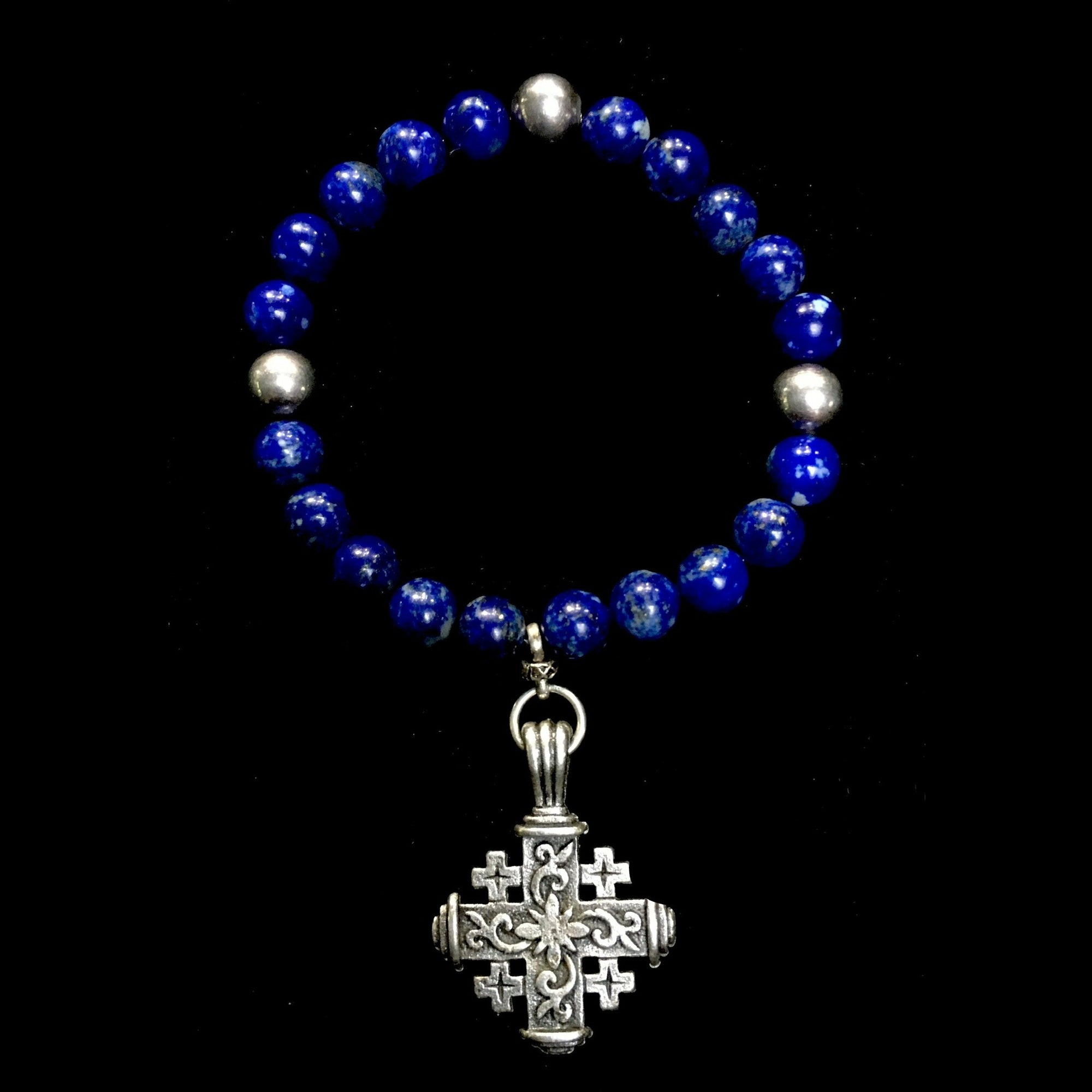 Pilgrim Cross  Enlightenment Bracelet in Lapis Lazuli