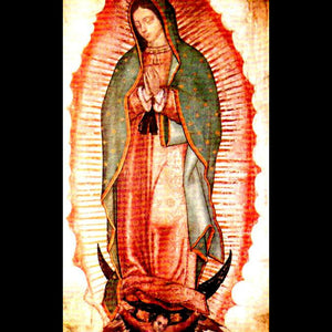 Cristo Rey Saint Michael & Guadalupe Necklace Black Jet & Gunmetal